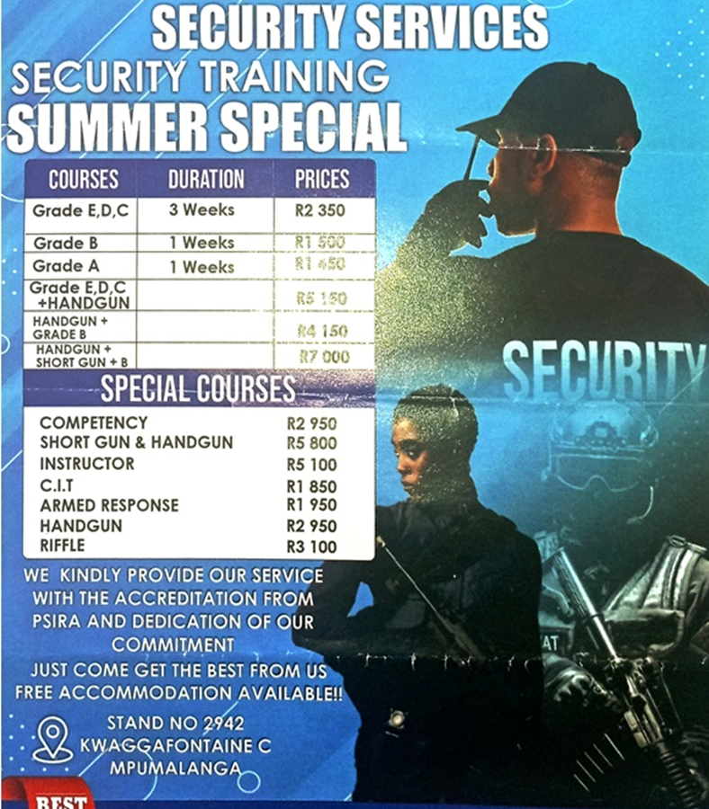 Kenang Security Training in Kwagga